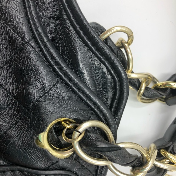 Marc Fisher Black Quilted Leather Hobo Bag - Picture 7 of 8